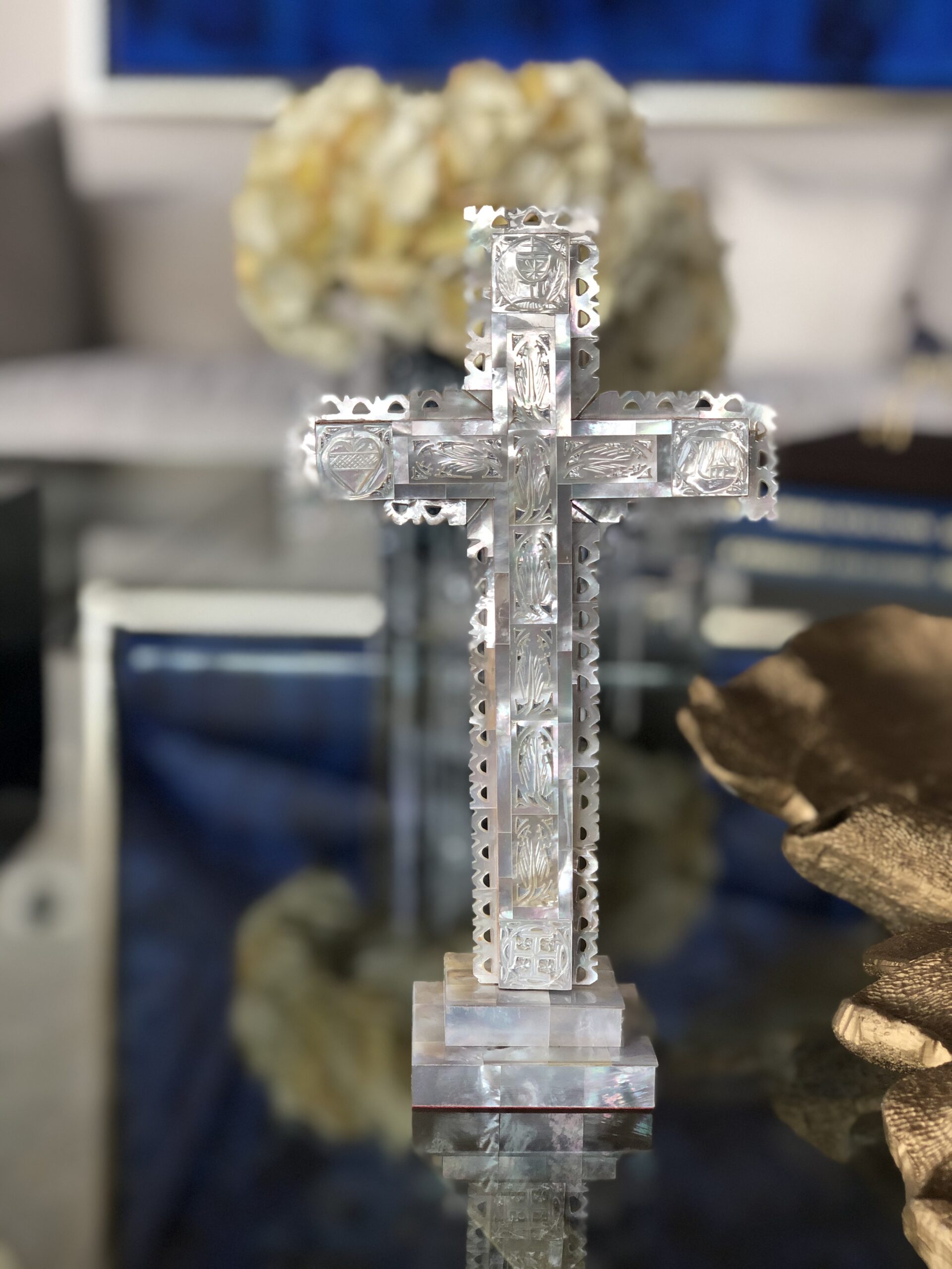 CRUZ TIERRA SANTA BROCADA - Imagen 2