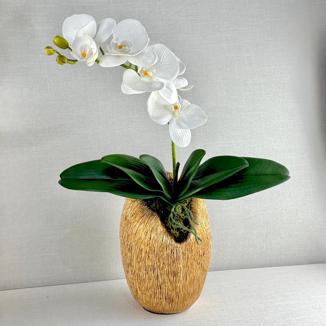 ORQUIDEAS ARTIFICIALES EN MACETA DORADA - Imagen 3