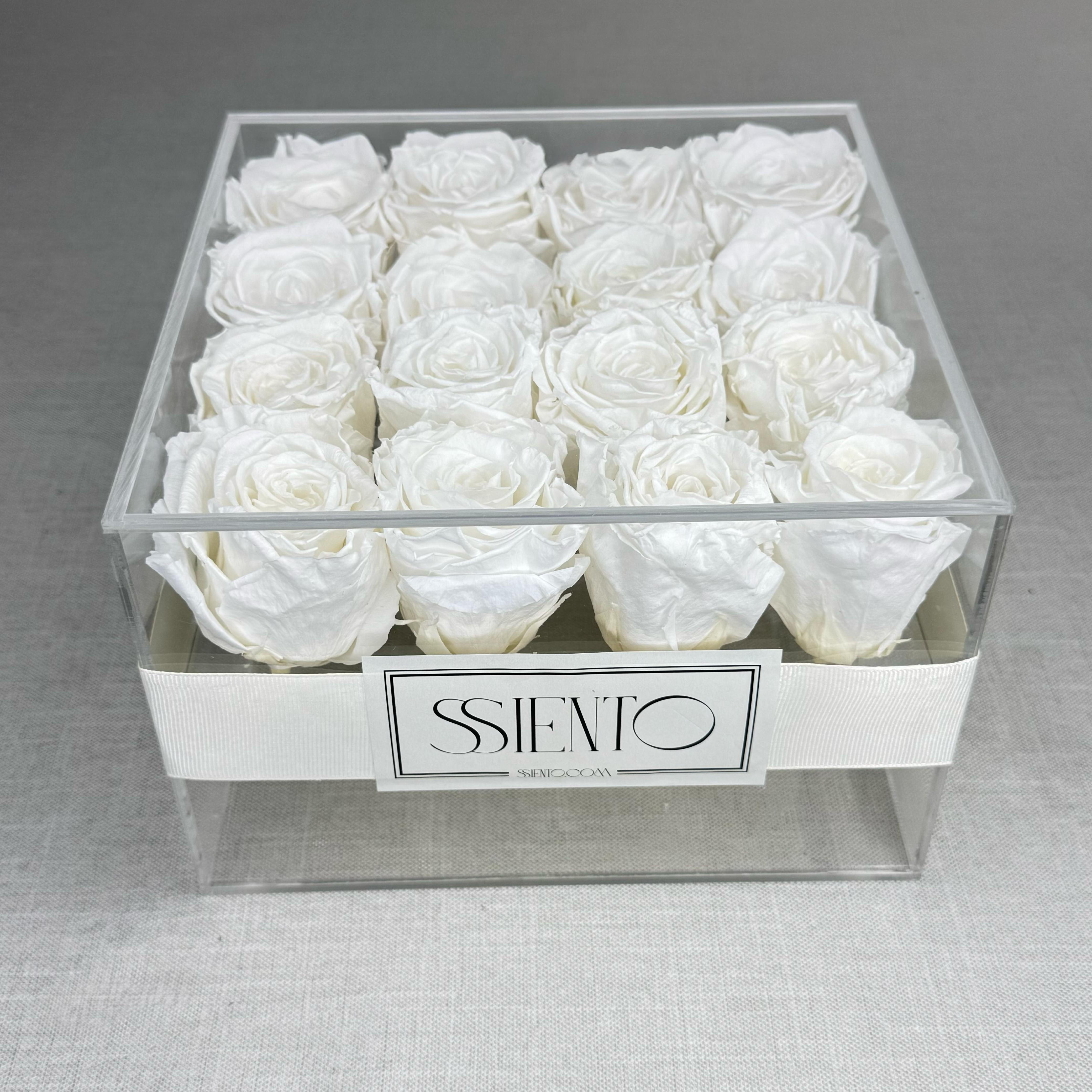 ROSAS BLANCAS PRESERVADAS EN CAJA DE ACRÍLICO - Imagen 6