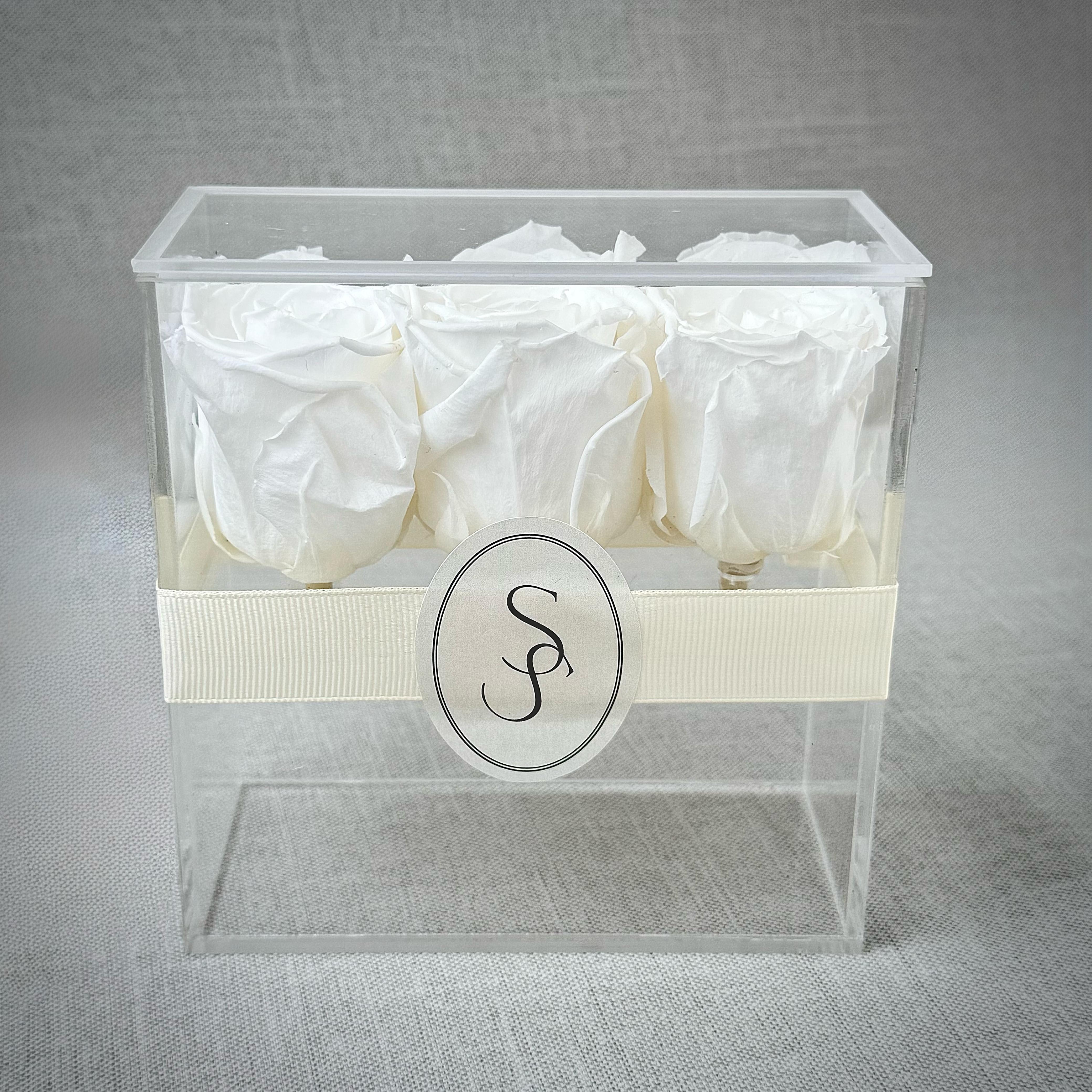 ROSAS BLANCAS PRESERVADAS EN CAJA DE ACRÍLICO - Imagen 3