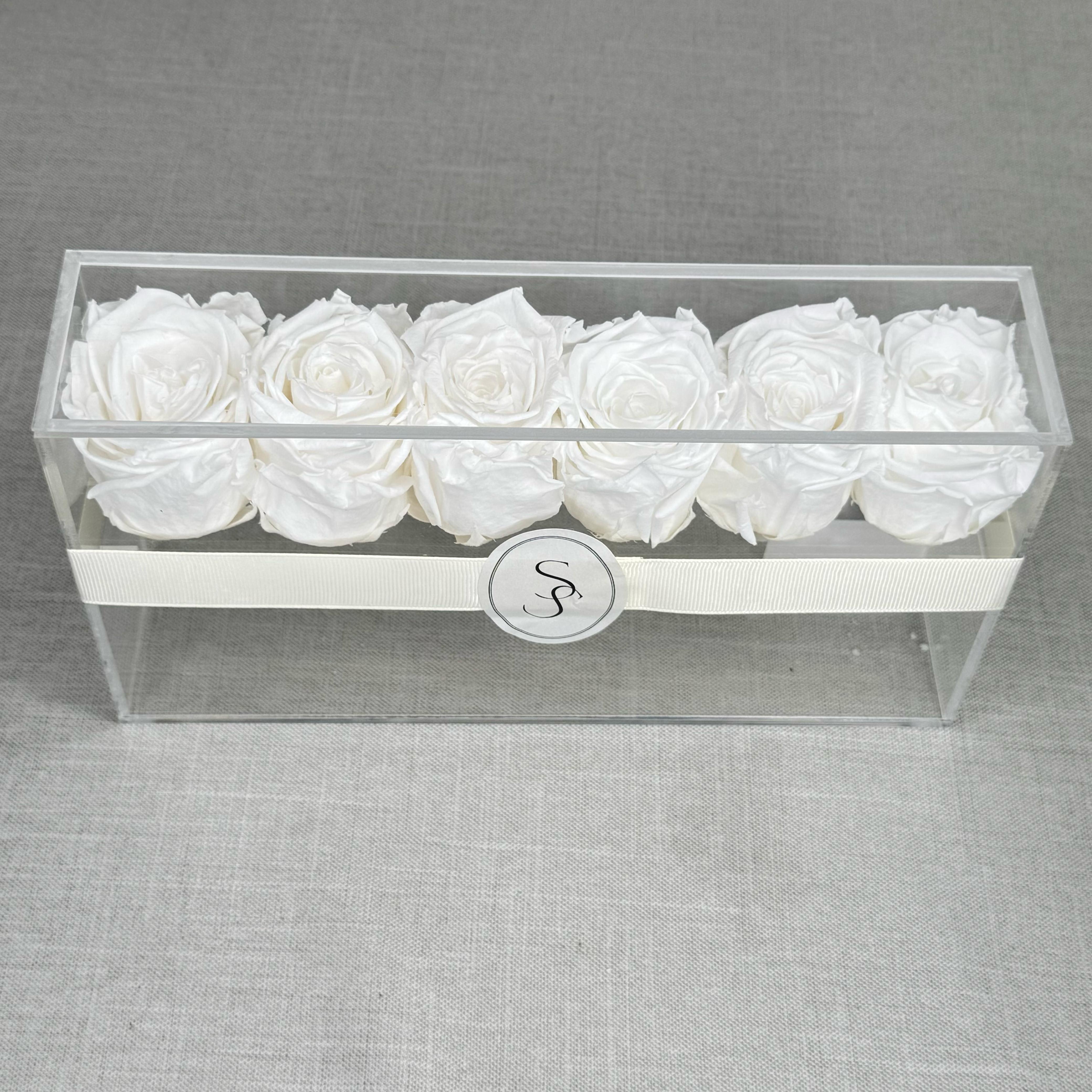 ROSAS BLANCAS PRESERVADAS EN CAJA DE ACRÍLICO - Imagen 4