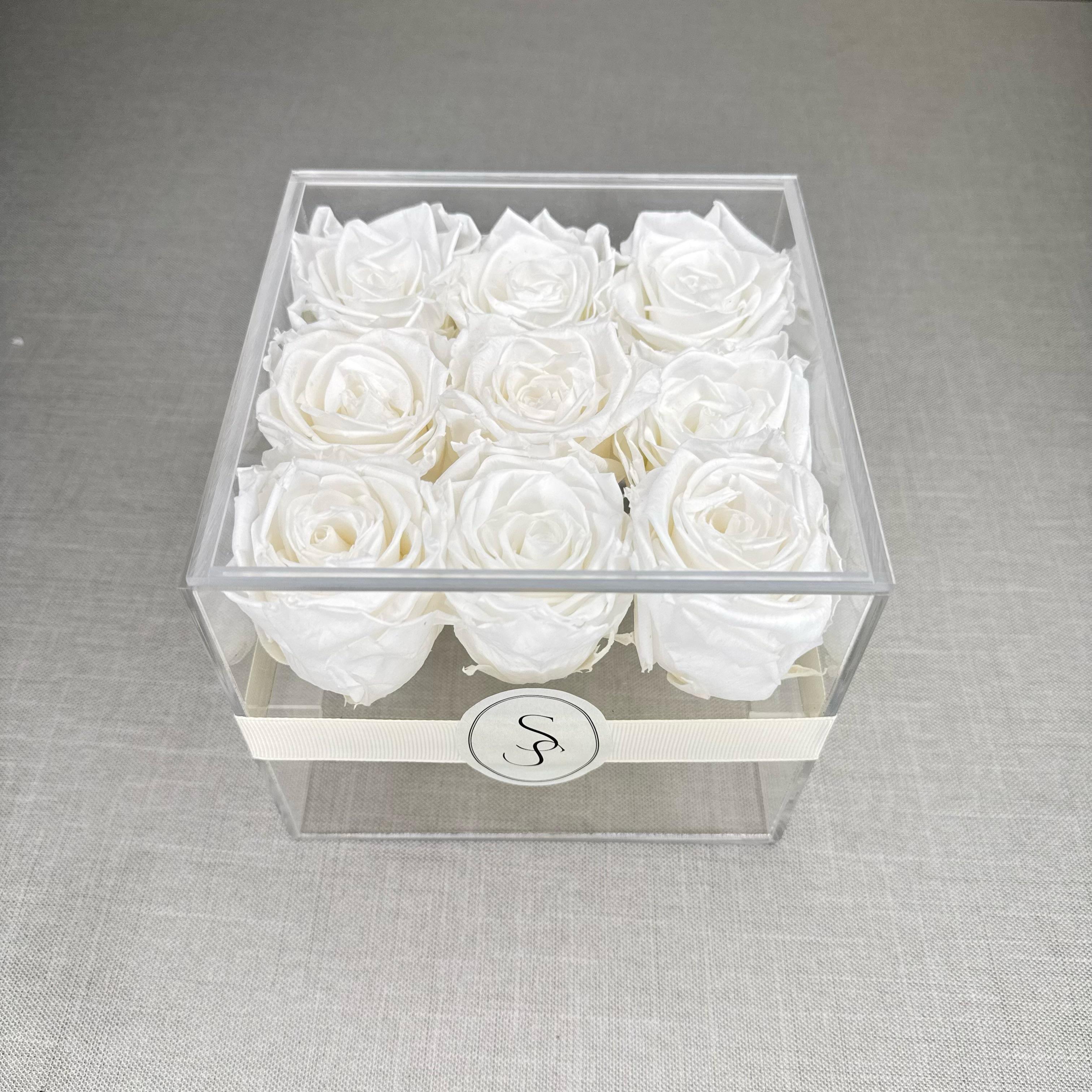 ROSAS BLANCAS PRESERVADAS EN CAJA DE ACRÍLICO - Imagen 5