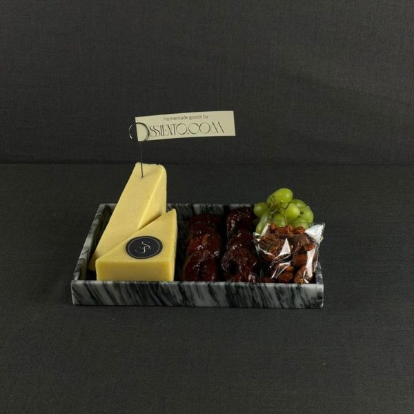 CHAROLA DE MARMOL CON QUESO Y DURAZNOS - Imagen 2
