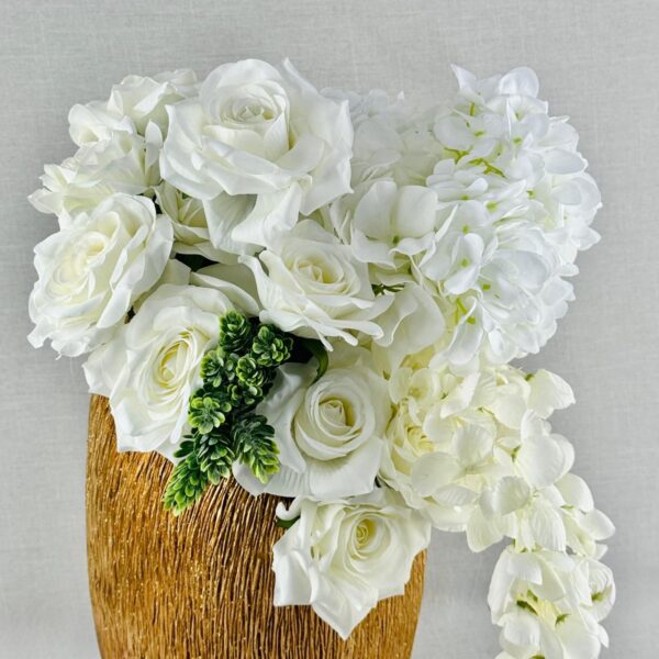 FLORES ARTIFICIALES EN MACETA DORADA - Imagen 4