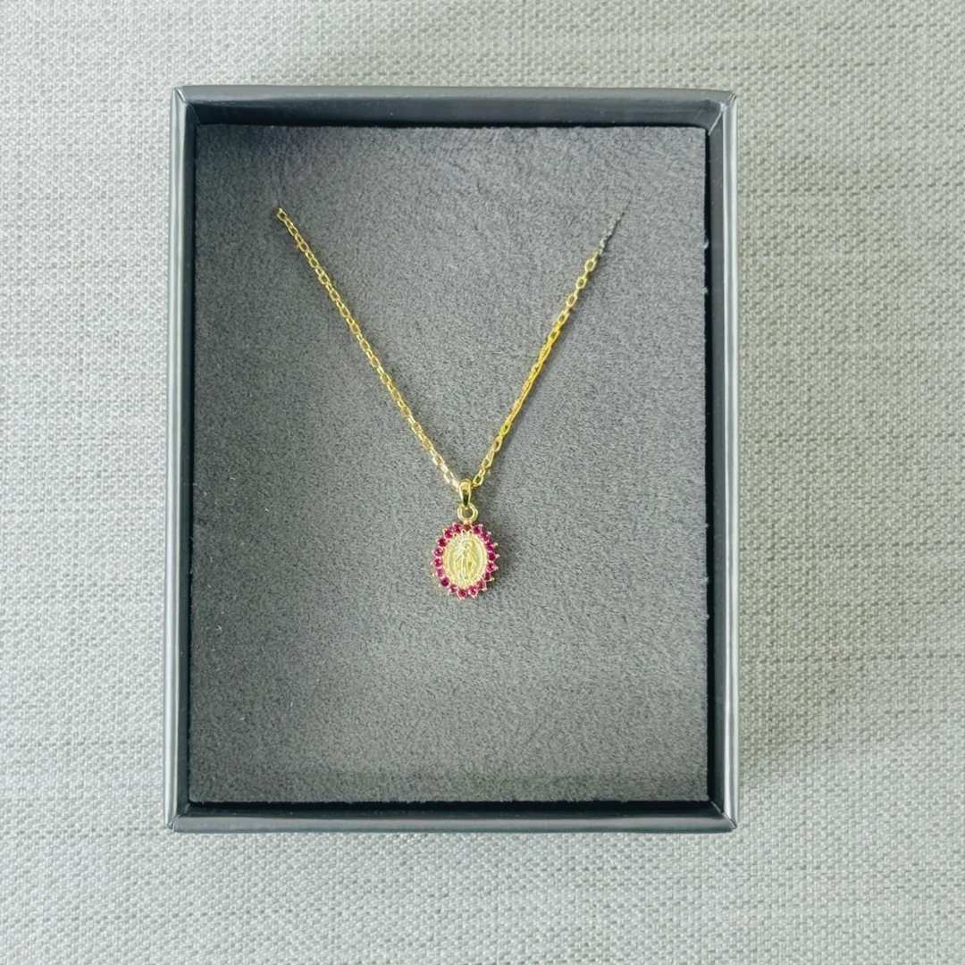 COLLAR VIRGEN MILAGROSA ROSAGITANA ROJO