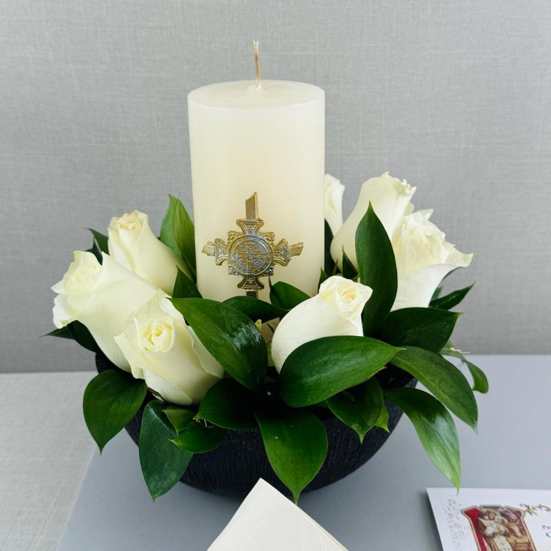 KIT CIRIO EN BOWL CON ROSAS