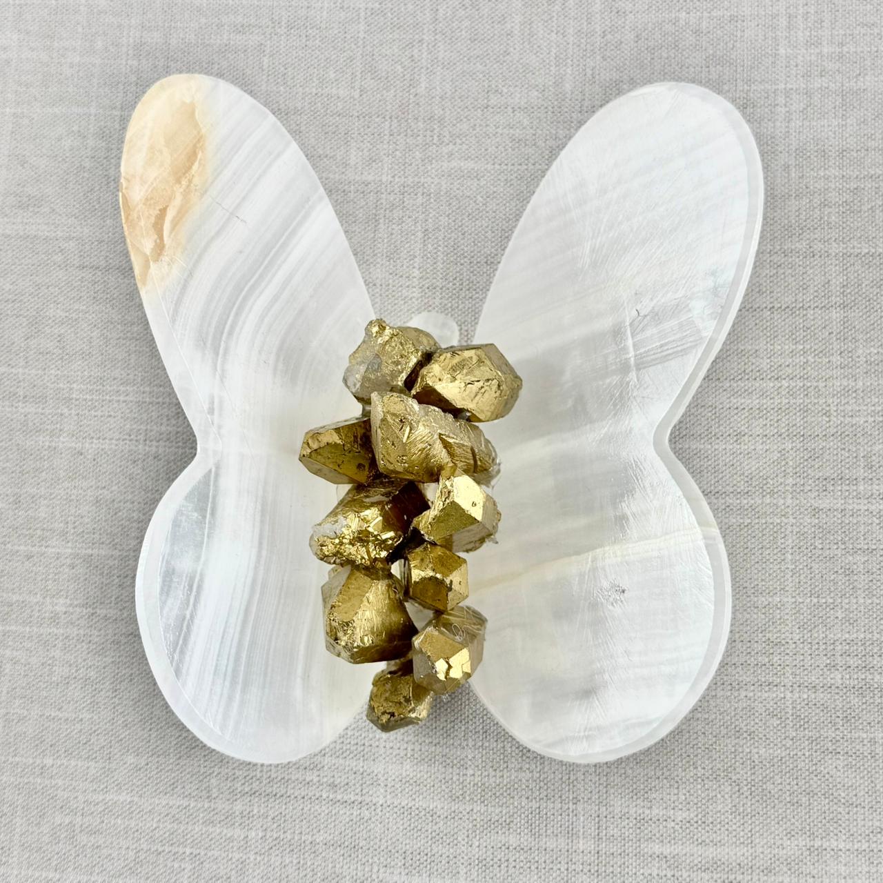 MARIPOSA DE ÓNIX CON CUARZOS grande