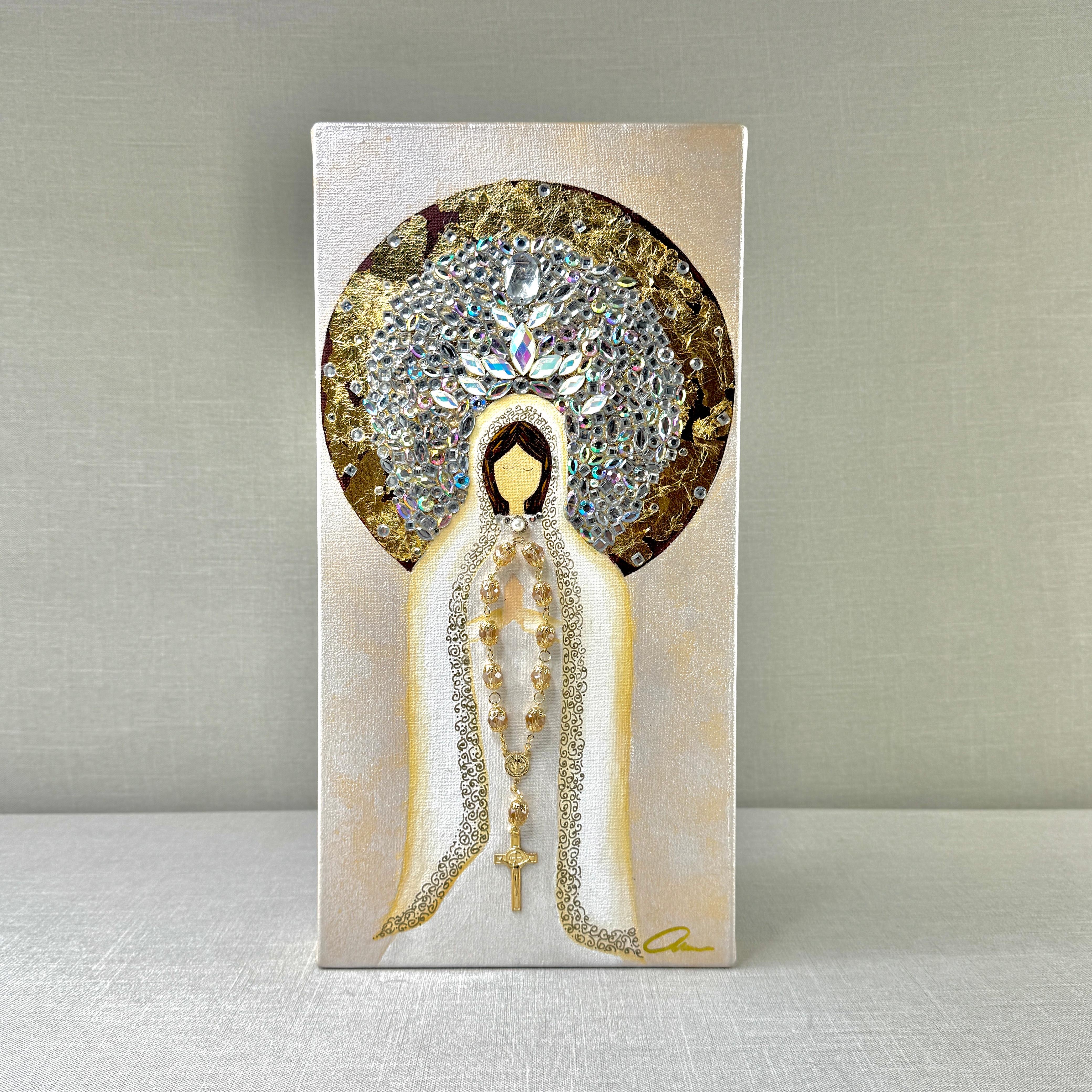 CUADRO DE VIRGEN CON HOJA DE ORO