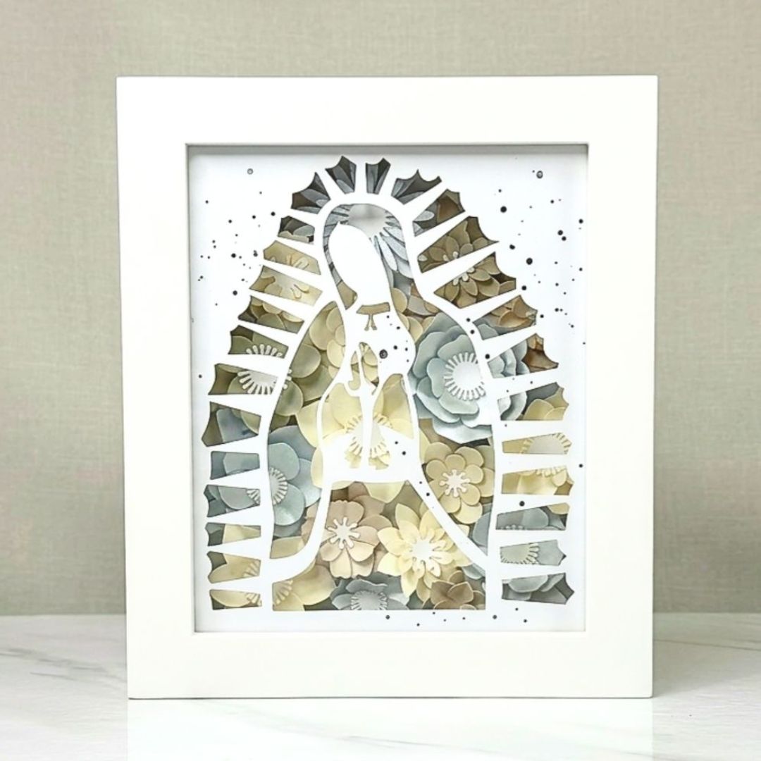 CUADRO GUADALUPE SILUETA FLORES